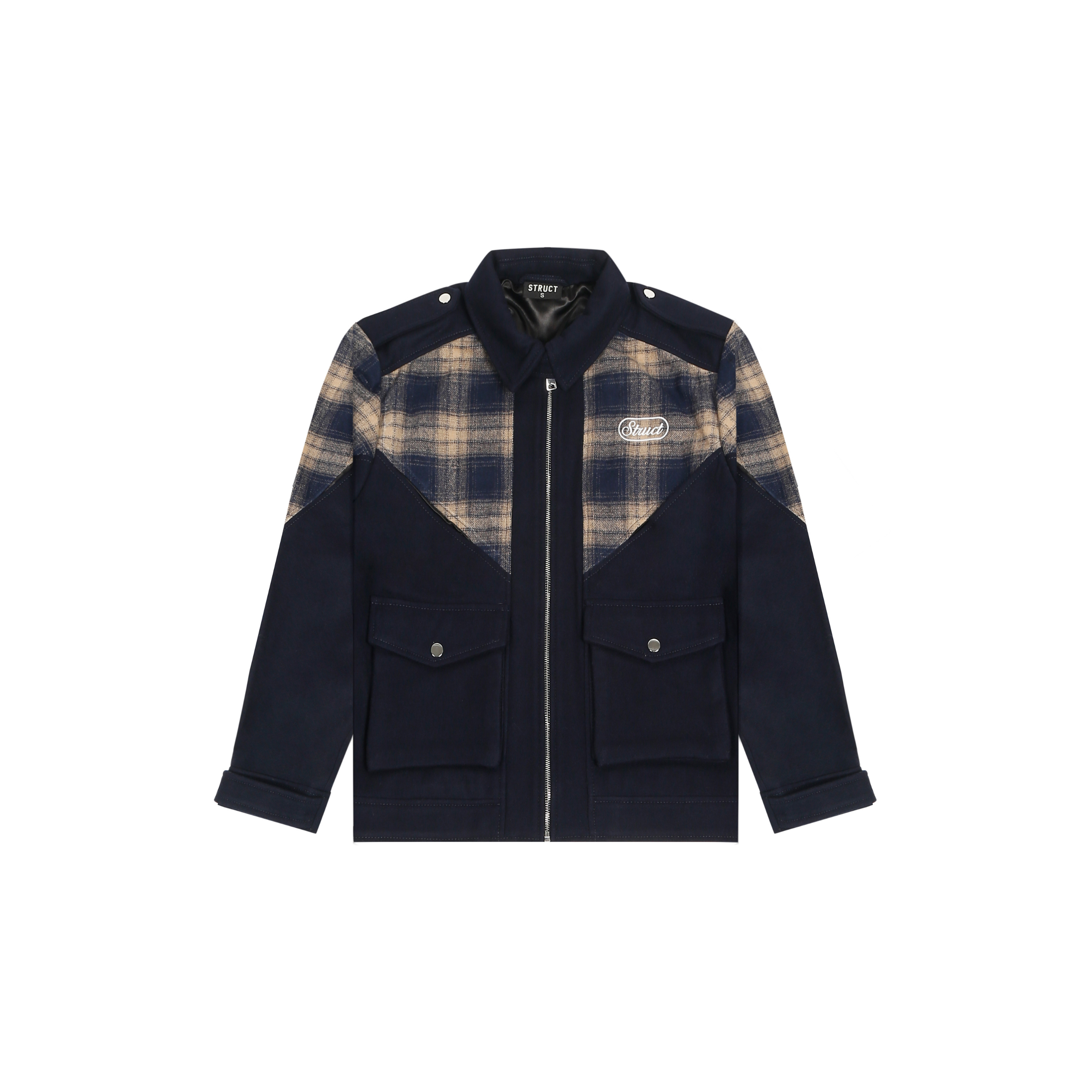 CHEVRON CHECK TRACK SUITING JACKET