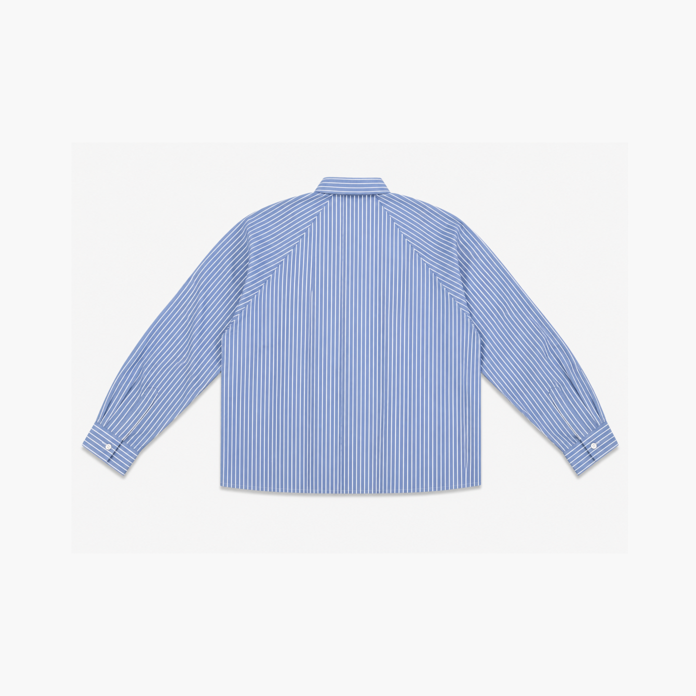 STRUCT RUFFLED PINSTRIPE SHIRT - COOL BLUE