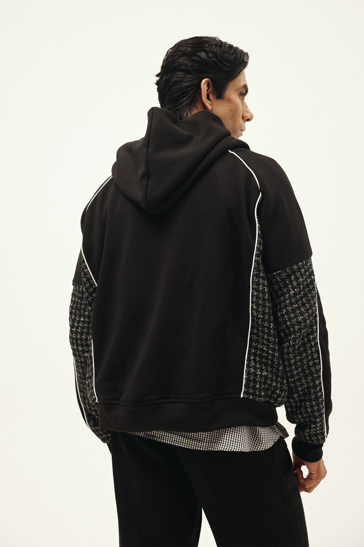 HOUNDSTOOTH CHECK SUITING HOODIE - II