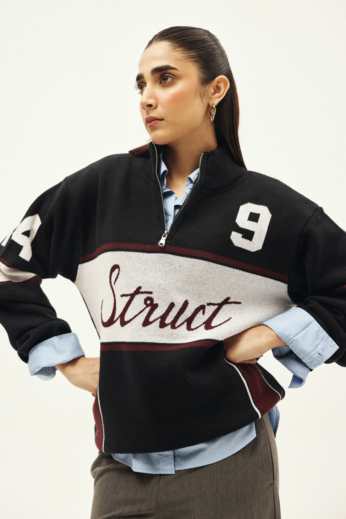 CYCLING CLUB HALF-ZIP KNIT SWEATER