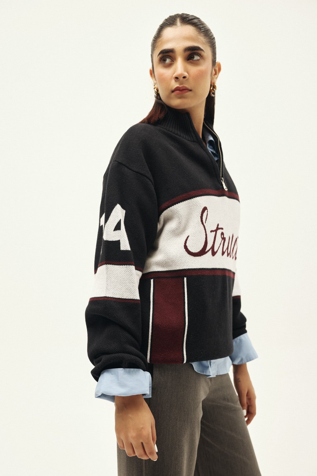 CYCLING CLUB HALF-ZIP KNIT SWEATER