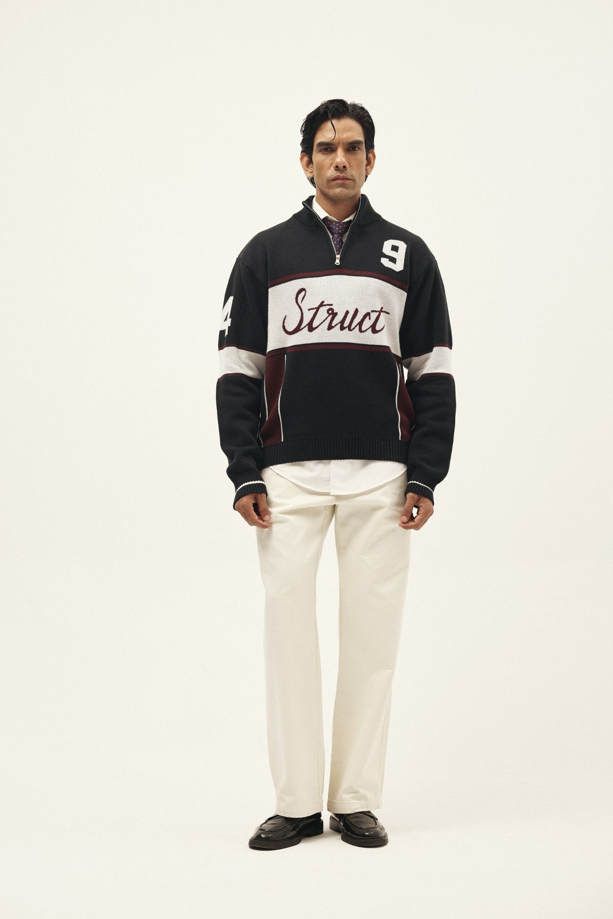CYCLING CLUB HALF-ZIP KNIT SWEATER