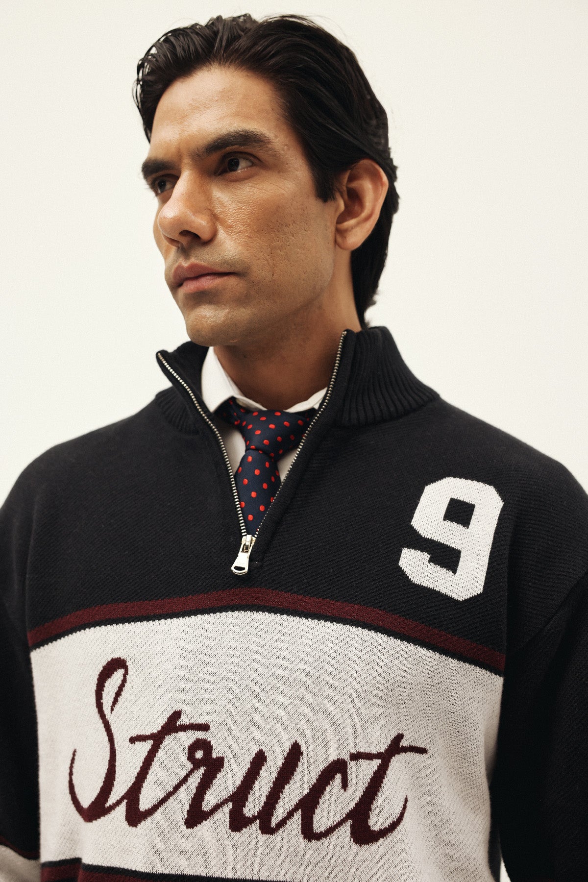 CYCLING CLUB HALF-ZIP KNIT SWEATER