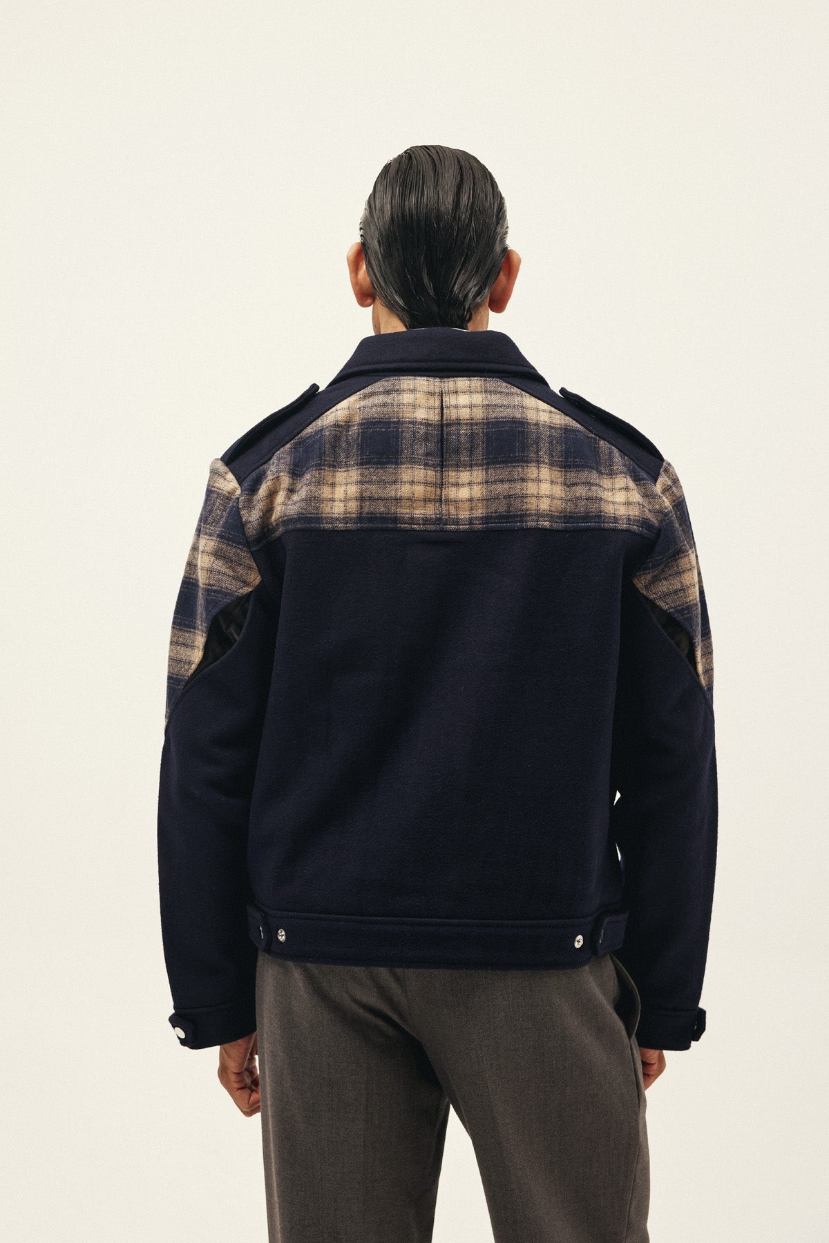 CHEVRON CHECK TRACK SUITING JACKET