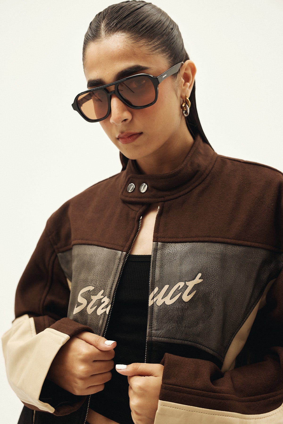 STRUCT DISTRESSED LEATHER RIDER JACKET BROWN