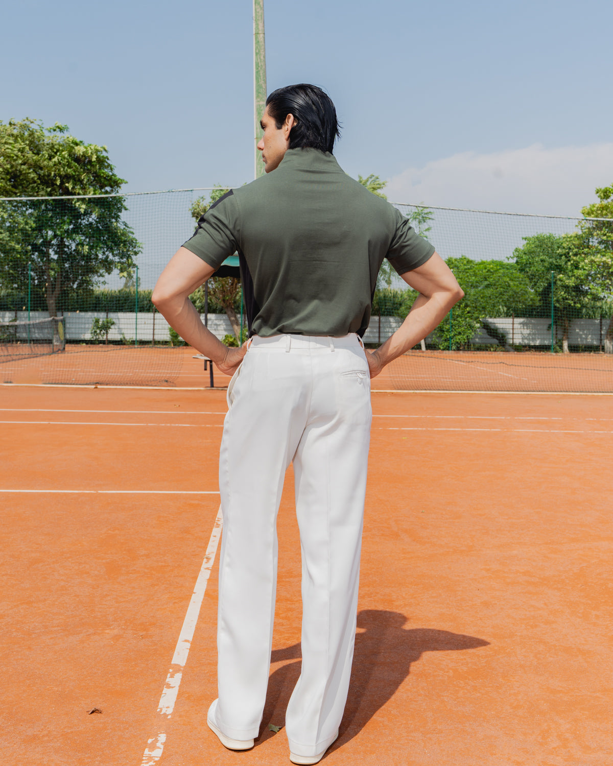 STRUCT CLUB HALF ZIP T-SHIRT - OLIVE