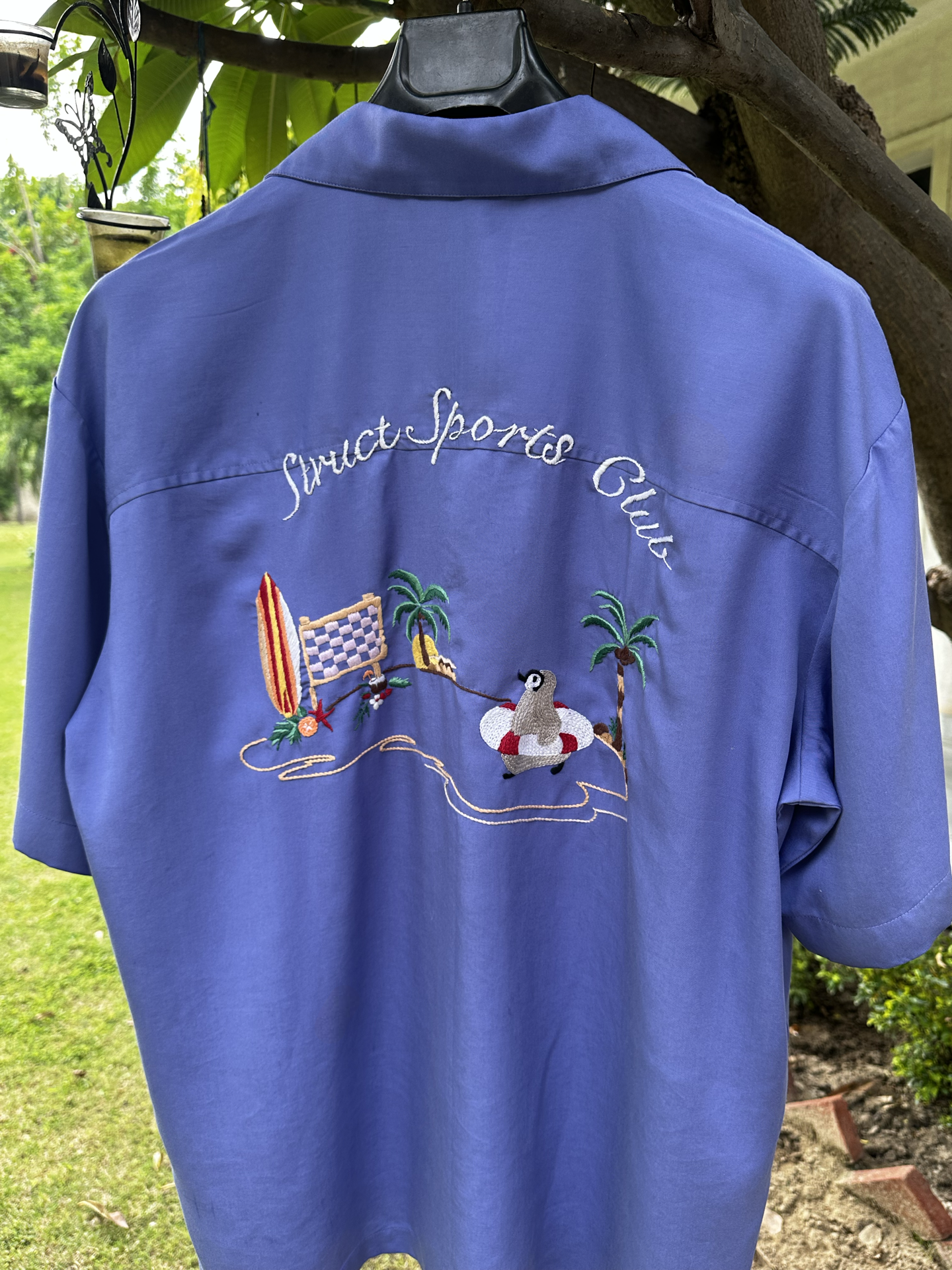 1 OF 1 - BEACH BREAK BOWLING SHIRT (Hand Embroidered)