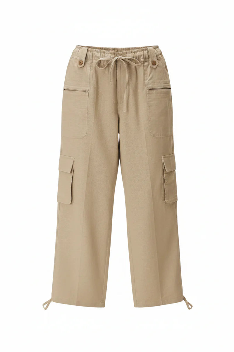 ECRU LINEN CARGOS