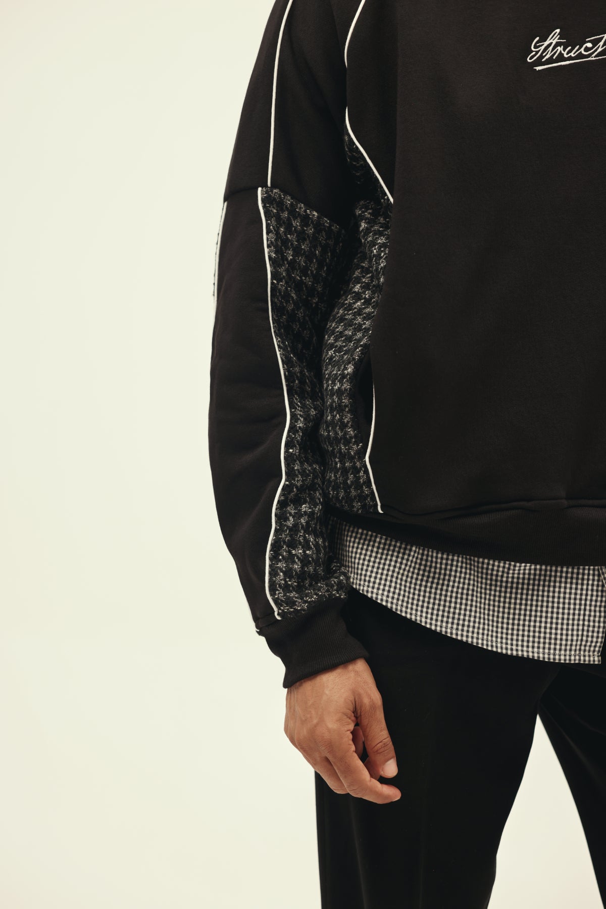 HOUNDSTOOTH CHECK SUITING HOODIE - II