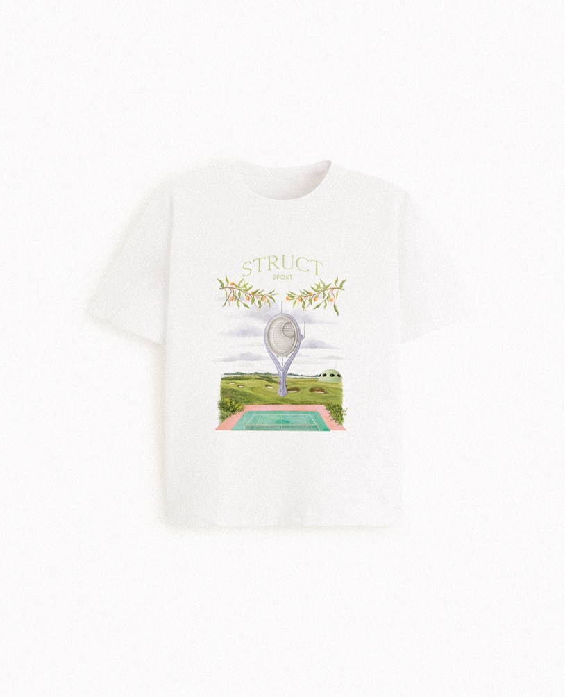 RETROFUTURISTIC TENNIS WHITES T-SHIRT