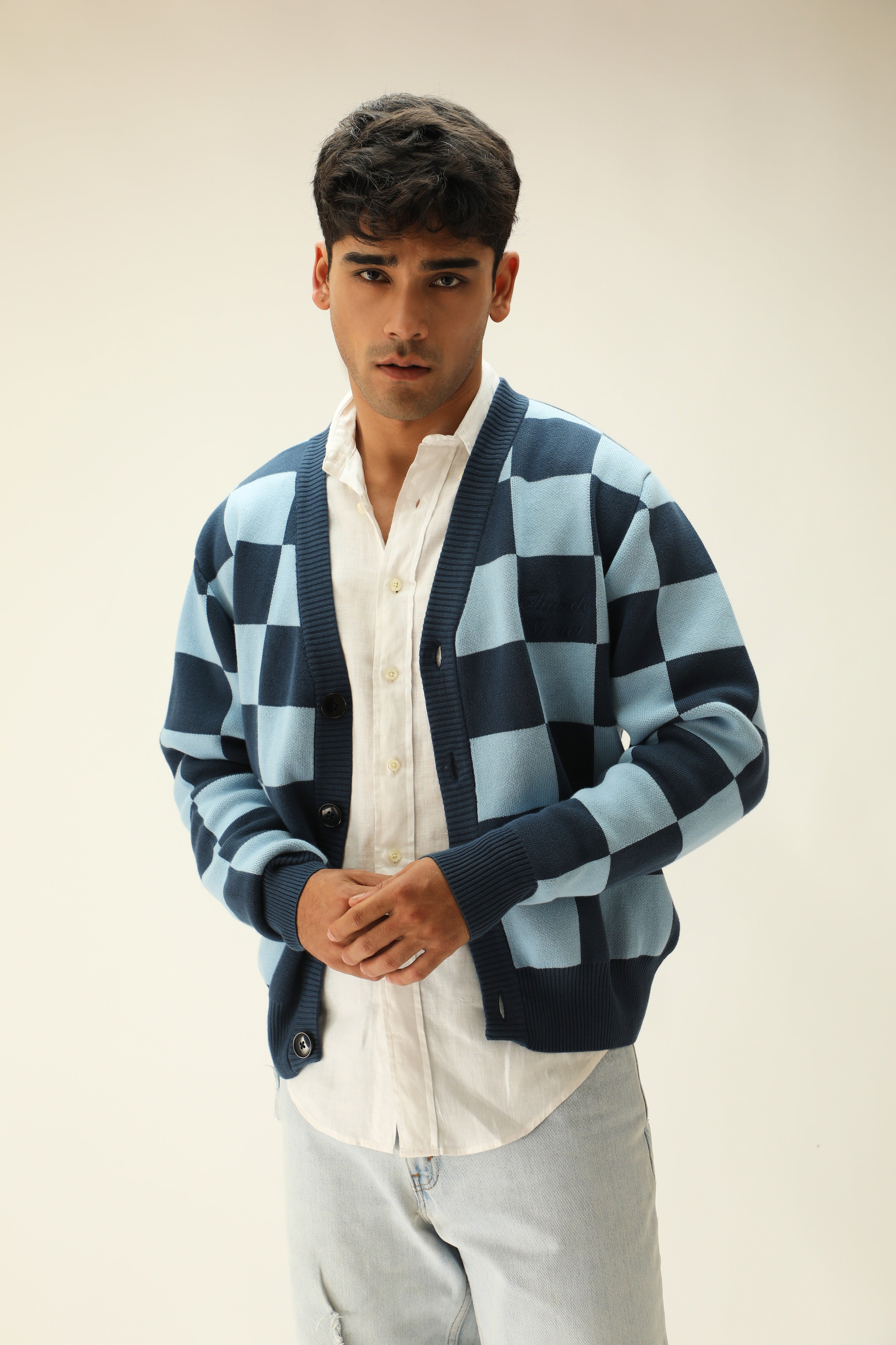 "CHESS NOT CHECKERS" CARDIGAN