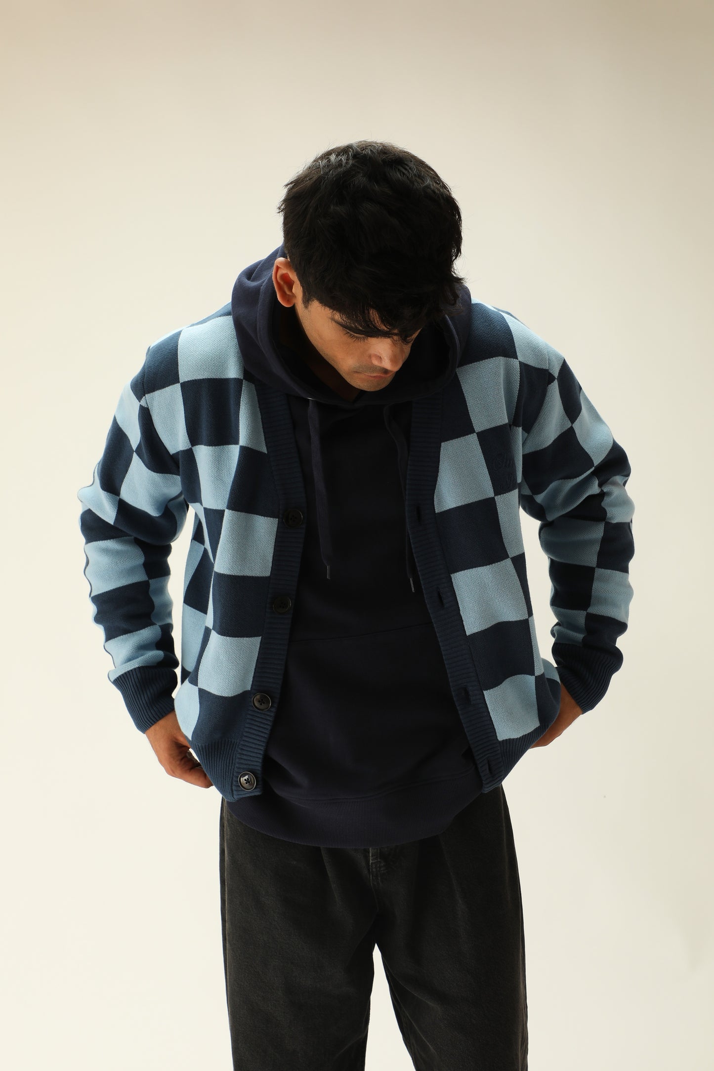 "CHESS NOT CHECKERS" CARDIGAN