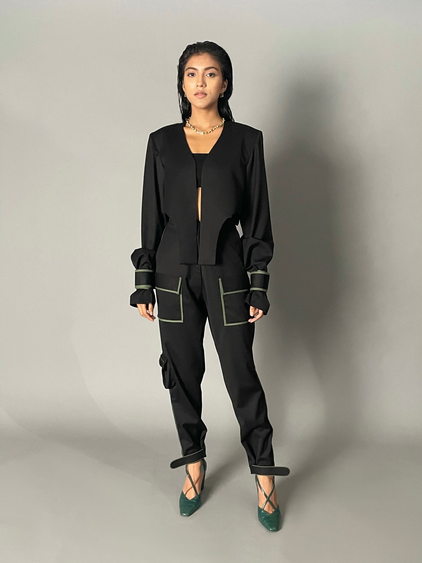 GOTHAM CROP BLAZER